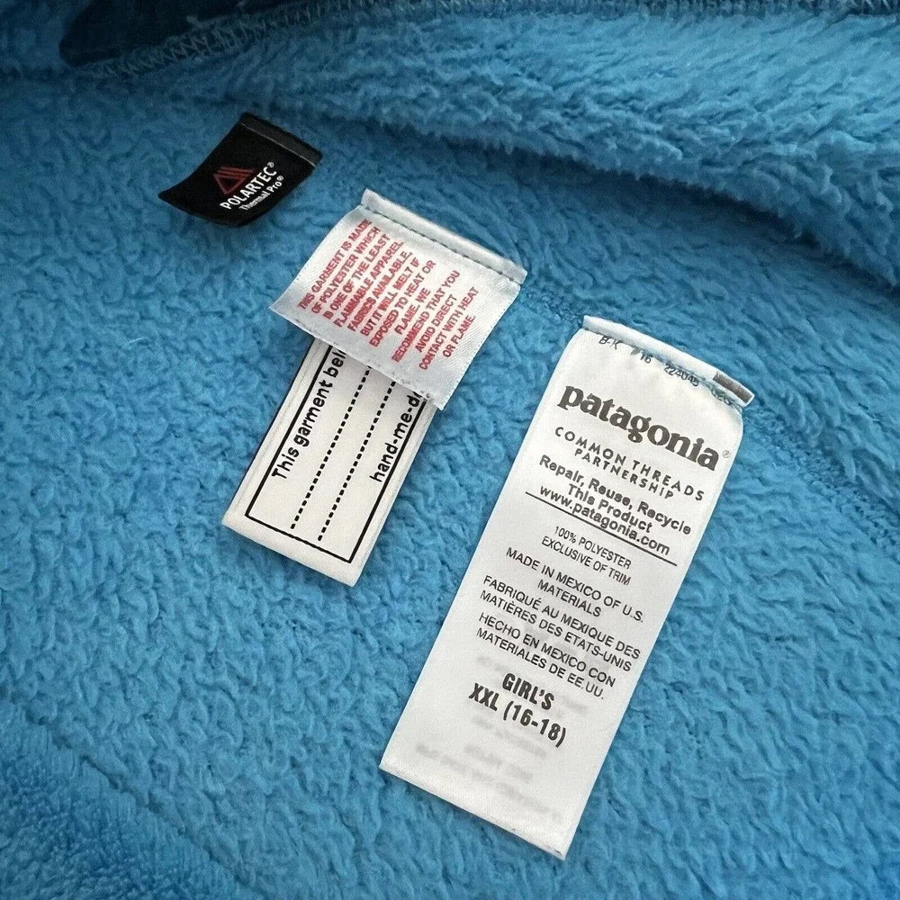 Patagonia Girl Ultramarine Electron Blue X-Dye Retool Snap T Fleece Jacket XXL
